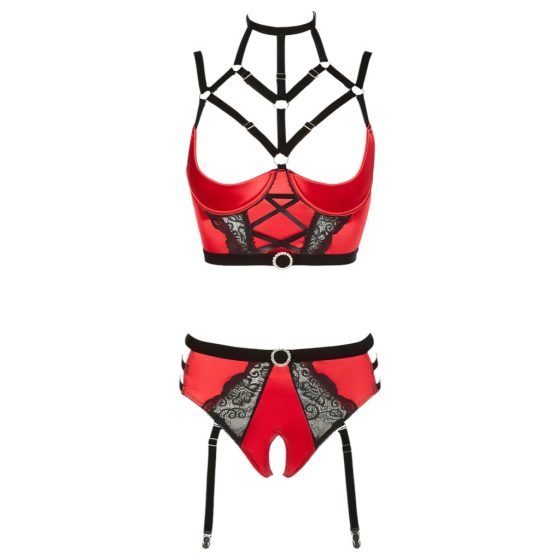 Abierta Fina - Push-up Set with Rings and Straps (Red-Black)