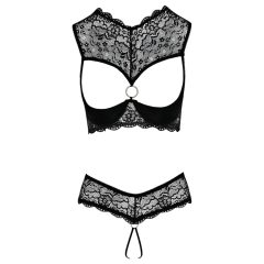 Cottelli - Open Bra Set (Black)