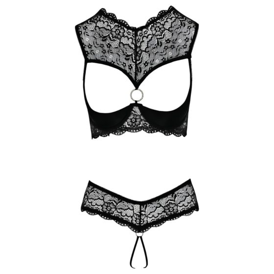 Cottelli - Open Bra Set (Black)