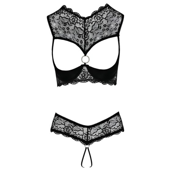 Cottelli - Open Cup Bra Set (Black)