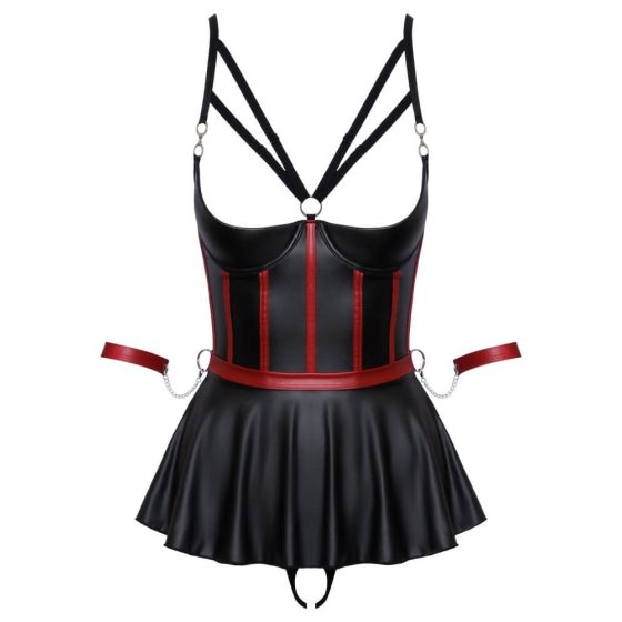 Cottelli Bondage - glossy set with arm anchors (black-red)