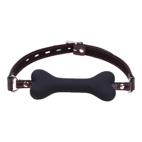 Ida Leather - Bone Shaped Gag (Black)