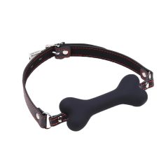 Ida Leather - Bone Shaped Gag (Black)