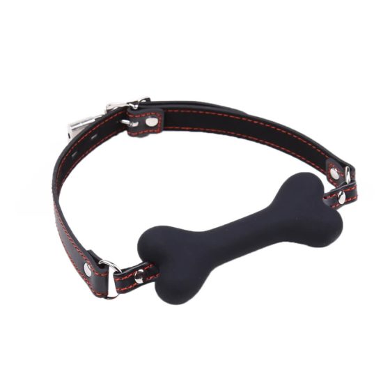 Ida Leather - Bone Shaped Gag (Black)