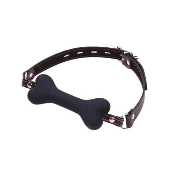 Ida Leather - Bone Shaped Gag (Black)