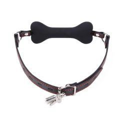 Ida Leather - Bone-Shaped Mouth Gag (Black)