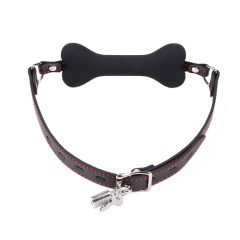 Ida Leather - Bone-Shaped Gag (Black)