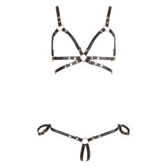   Cottelli Bondage - Glossy Decorative Body Harness Bikini (Black)