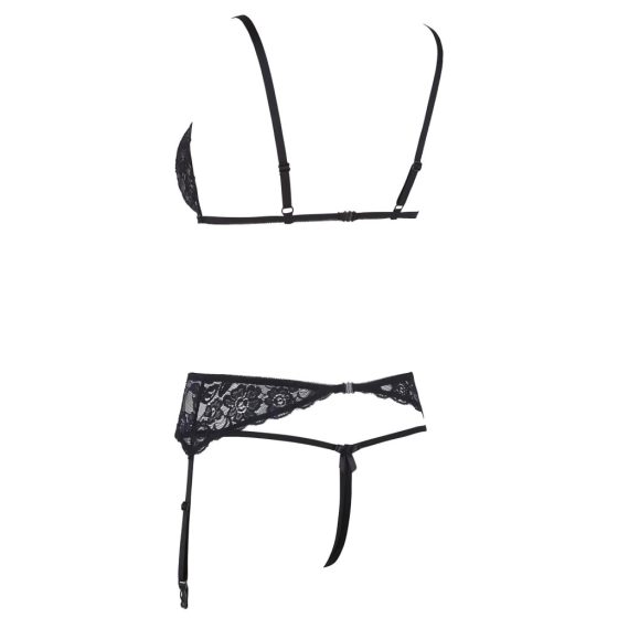 Cottelli - Open, Lace Lingerie Set (Black)