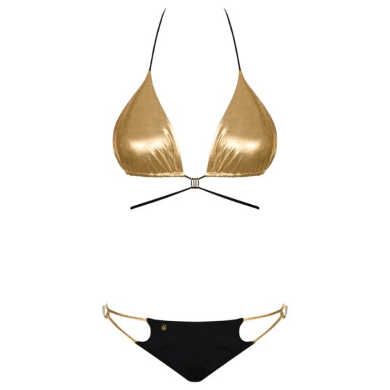 Obsessive Goldivia - Shiny Halterneck Bikini (Gold-Black)