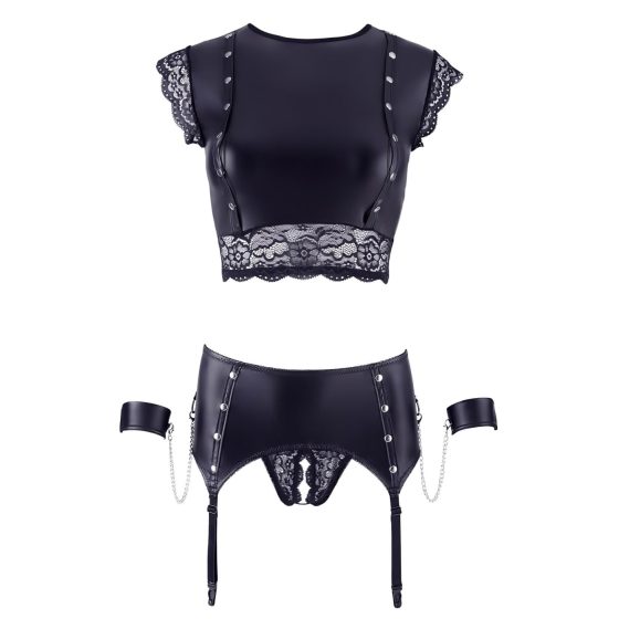 Cottelli Bondage - Chain Lingerie Set (Black)