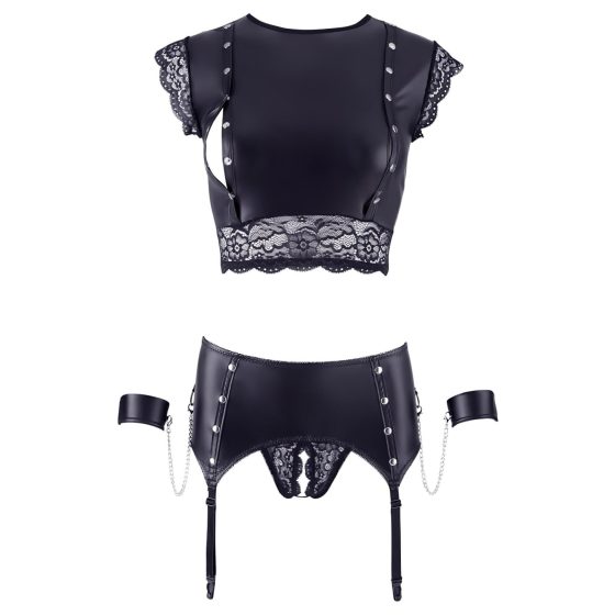 Cottelli Bondage - Chain Lingerie Set (Black)