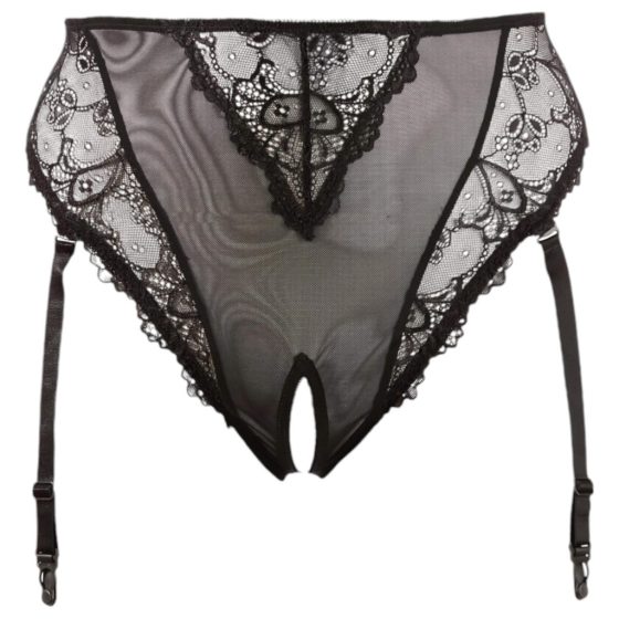 Cottelli Plus Size - Lace Garter Panties (Black)