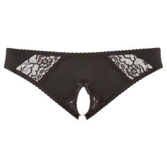 Cottelli Plus Size - Lace Open Crotch Panties (Black)