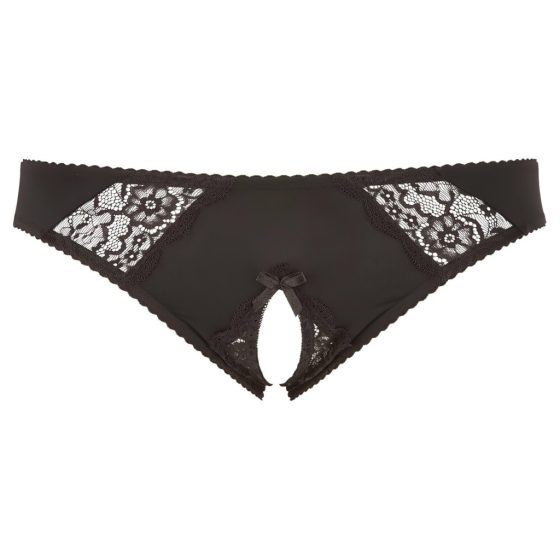 Cottelli Plus Size - Lace Open Crotch Panties (Black)