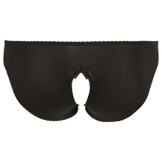 Cottelli Plus Size - Lace Open Crotch Panties (Black)