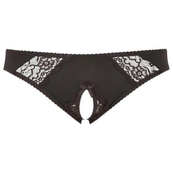 Cottelli Plus Size - Lace Open Crotch Panties (Black)