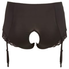 Cottelli Plus Size - Open Bottom Garter Brief (Black)