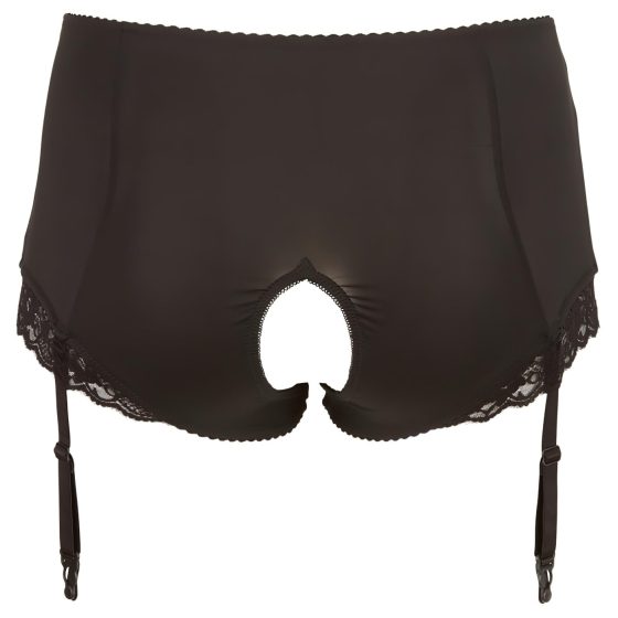 Cottelli Plus Size - Garter Belt Open Panty (Black)