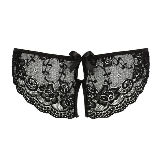 Cottelli - Lace Bow Open Panties (Black)