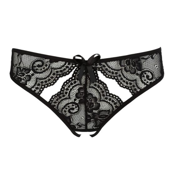 NO:XQSE - Bow-Embellished Open Women's Panties (Black)