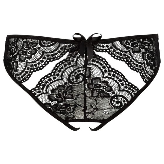 NO:XQSE - Bow-Embellished Open Women's Panties (Black)