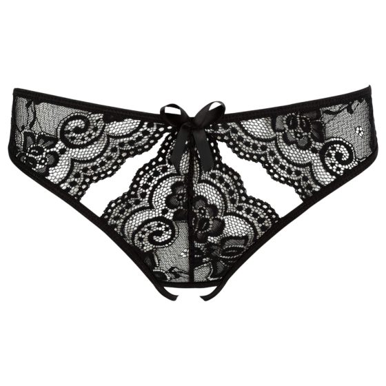 NO:XQSE - Bow-Embellished Open Women's Panties (Black)