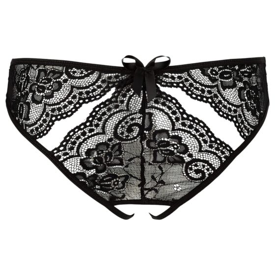 NO:XQSE - Bow-Embellished Open Women's Panties (Black)