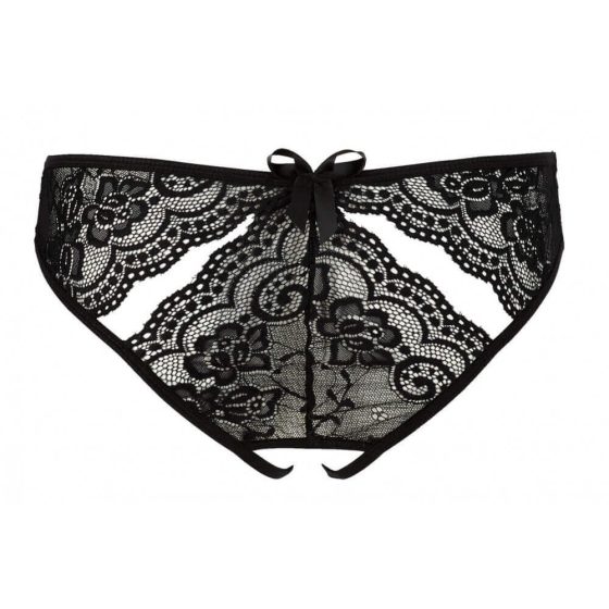 NO:XQSE - Bow-Embellished Open Women's Panties (Black)