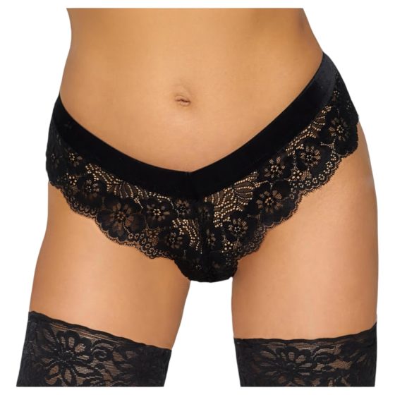 Cottelli Party - Lace Panties with Chains (Black)