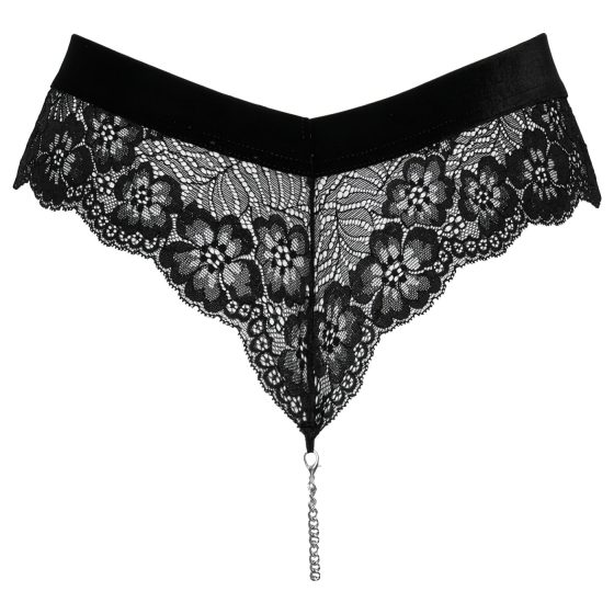 Cottelli Party - Lace Panties with Chains (Black)