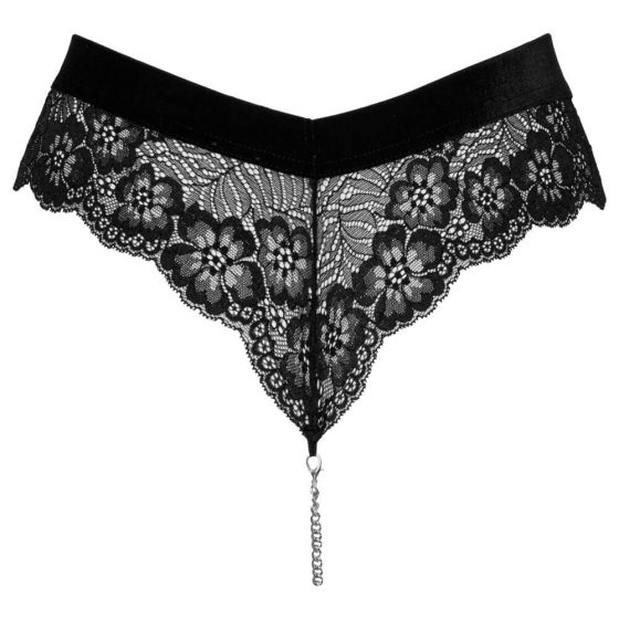 Cottelli Party - Lace Thong with Chains (Black)