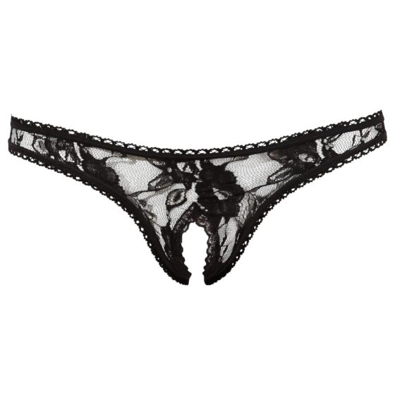 Cottelli - Lace Sex Thong (Black)