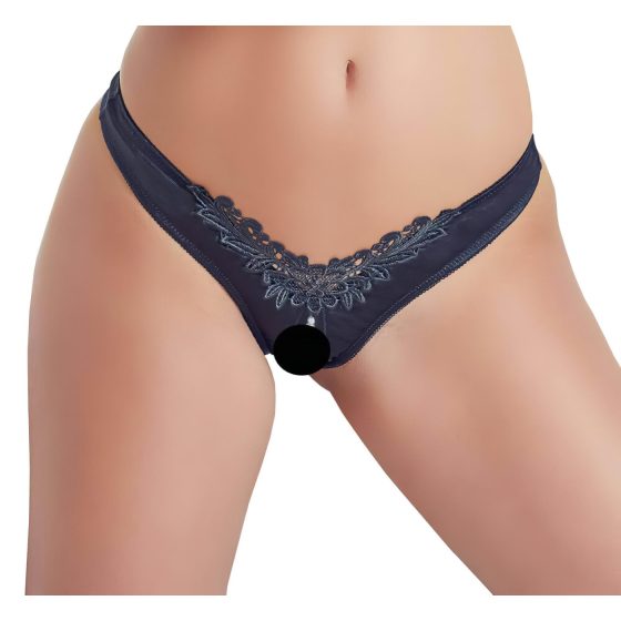 Cottelli - Beaded, Open Floral Women's Panty (Black)