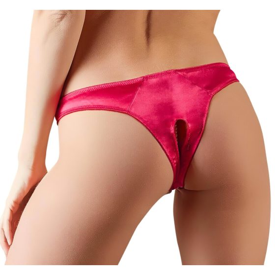 Cottelli - Red Pearl Thong with Open Flower Design