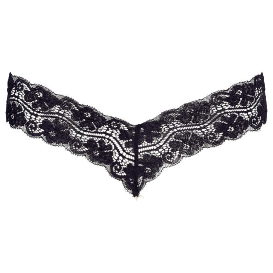 Cottelli - Double Pearl Lace Thong (Black)