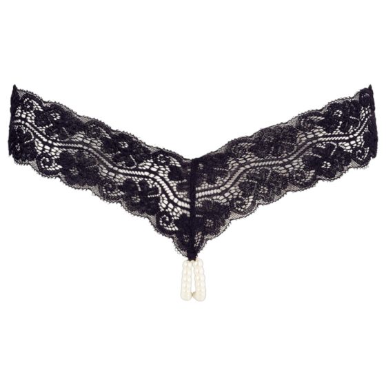 Cottelli - Double Pearl Lace Thong (Black)