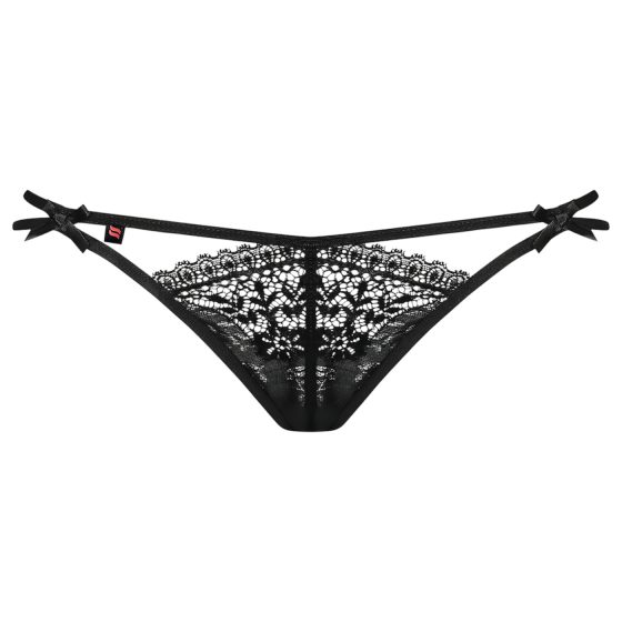 Obsessive Intensa - Double Strap Lace Thong (Black)