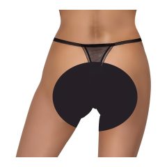 Cottelli - Luxury Embroidered Lily Thong (Black-White)