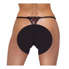 Cottelli - Luxury Rose Pearled Thong (Red-Black)