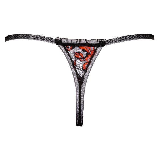 Cottelli - Luxury Rose Pearled Thong (Red-Black)