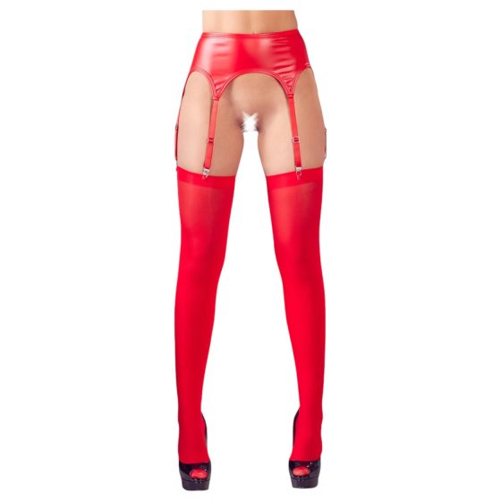 NO:XQSE - Glossy Garter Set (Red)