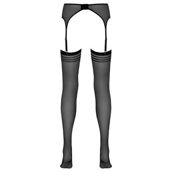 NO:XQSE - striped stockings with garter belt (black)