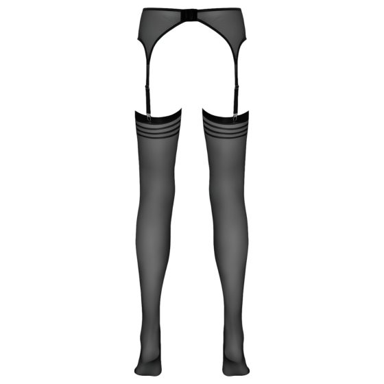 NO:XQSE - striped stockings with garter belt (black)