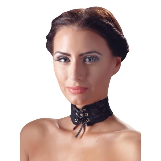 Cottelli - Wide Lace Choker (Black)