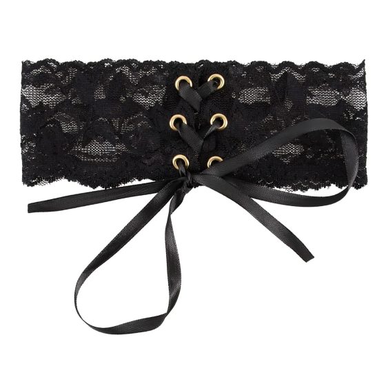 Cottelli - Wide Lace Choker with Lacing (Black)