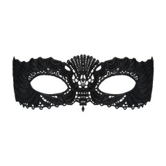 Obsessive - Embroidered Venetian Mask (Black)