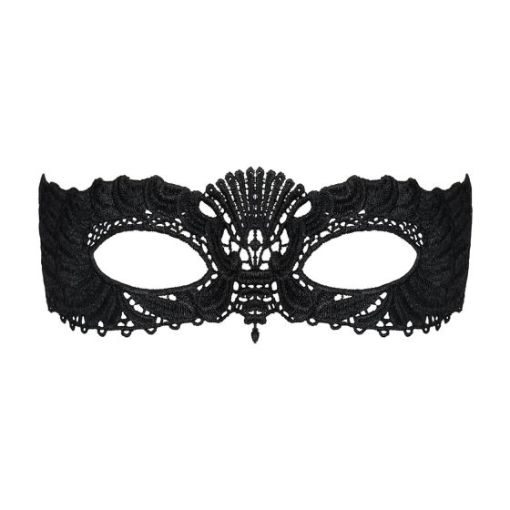 Obsessive - Embroidered Venetian Mask (Black)