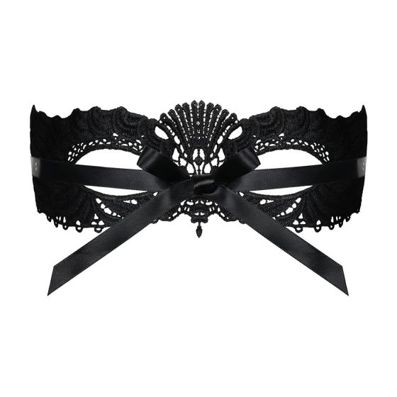 Obsessive - Embroidered Venetian Mask (Black)