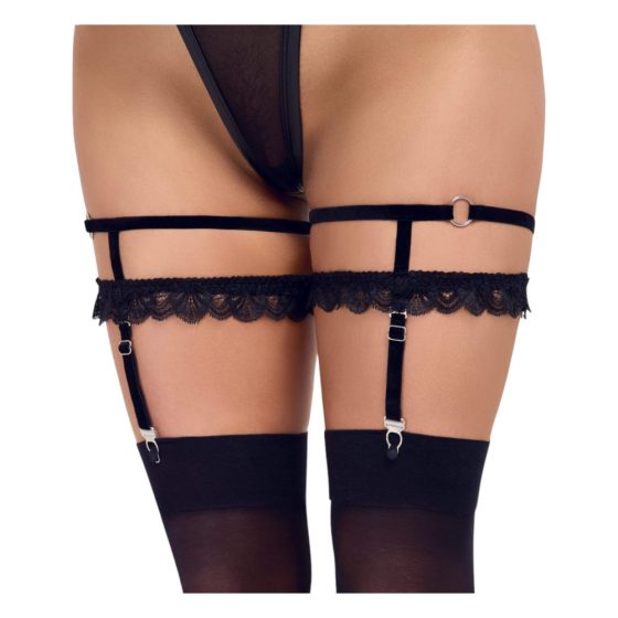 Cottelli - Decorative Garter Belt (Black)